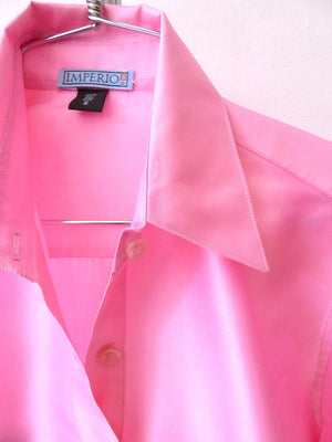 Thai Silk Button Down Shirt Candy Pink