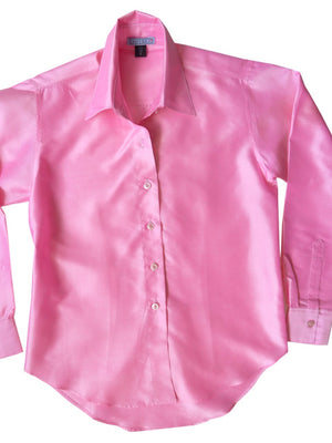Thai Silk Button Down Shirt Candy Pink