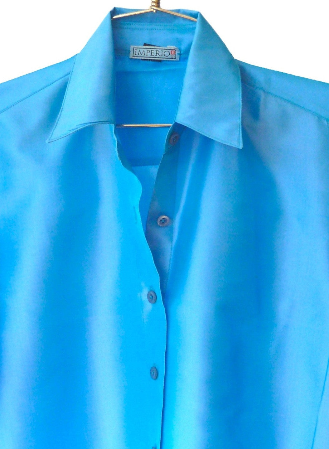 Thai Silk Button Down Shirt Assorted Blues