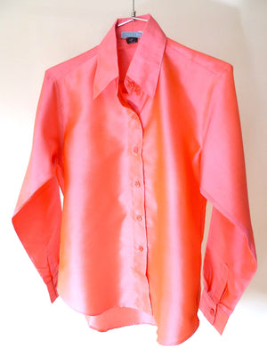 Thai Silk Button Down Shirt Assorted Pinks