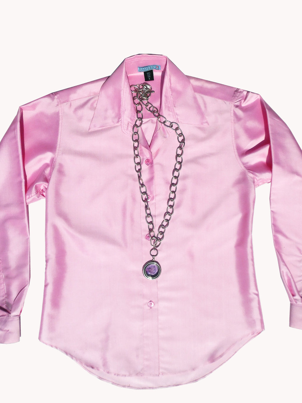 Thai Silk Button Down Shirt Think Pink