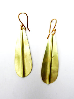 Earrings Gold On Brass Small Leaf By Sibilia