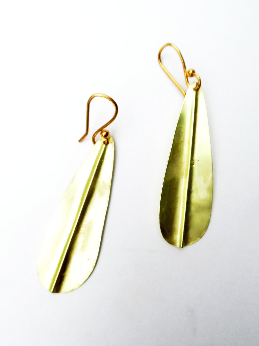 Earrings Gold On Brass Small Leaf By Sibilia