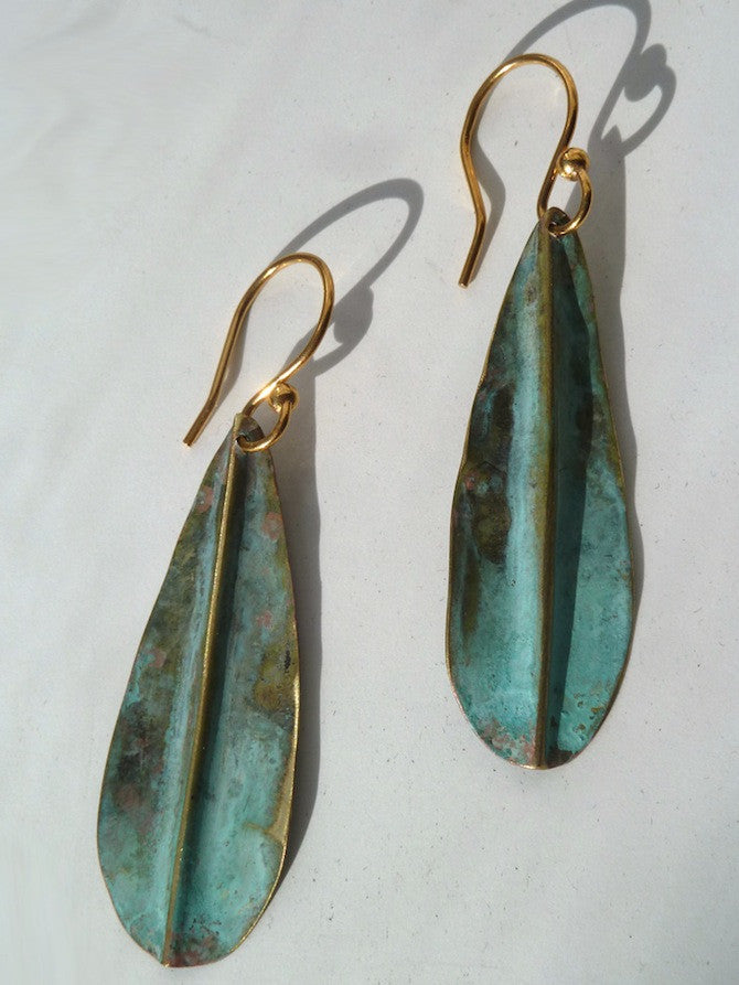 Earrings Patina Small Leaf By Sibilia