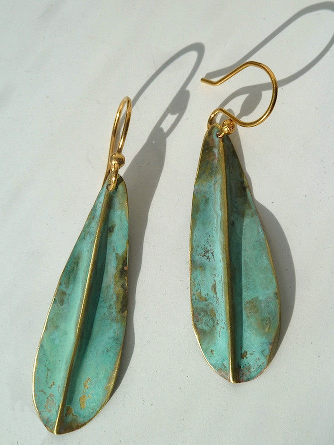 Earrings Patina Small Leaf By Sibilia