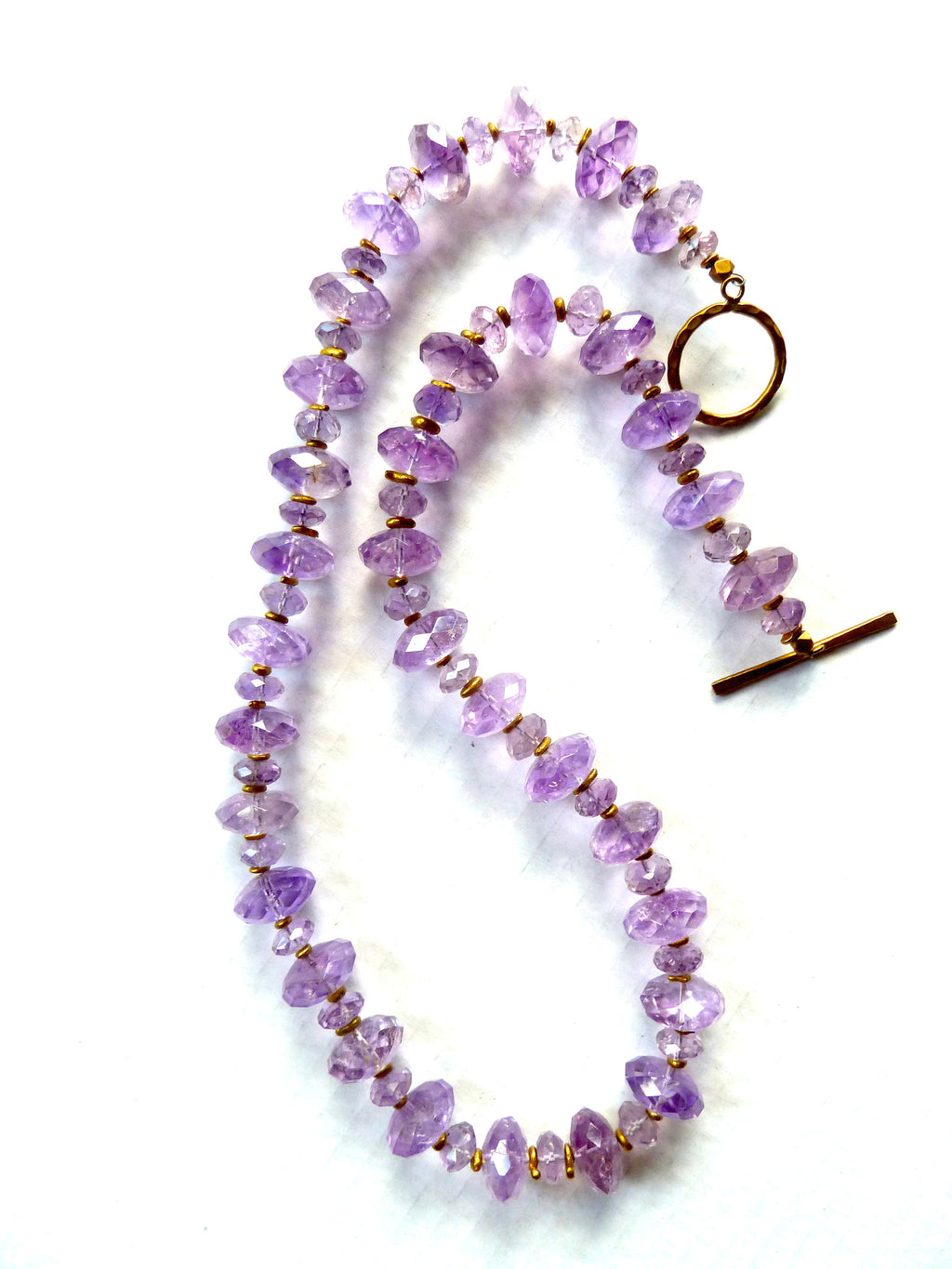 Necklace Large Amethyst And Brass