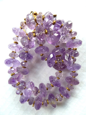 Necklace Large Amethyst And Brass