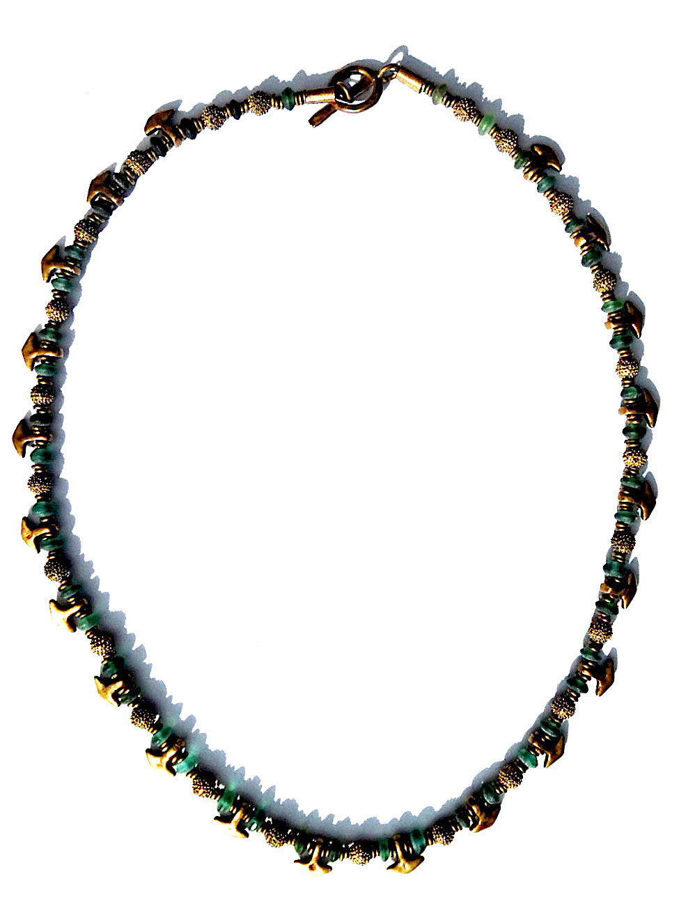 Necklace Tourmaline And Vintage African Brass Ooloo