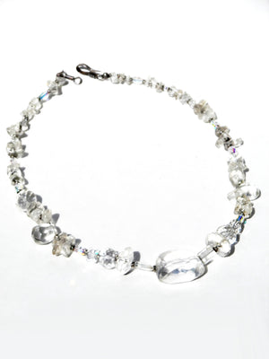 NECKLACE CHUNKY AND FACETED CUT QUARTZ
