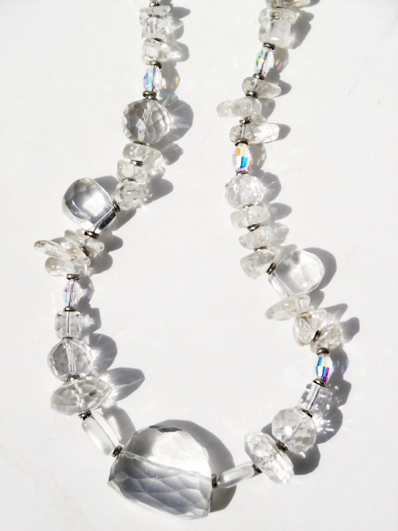 NECKLACE CHUNKY AND FACETED CUT QUARTZ