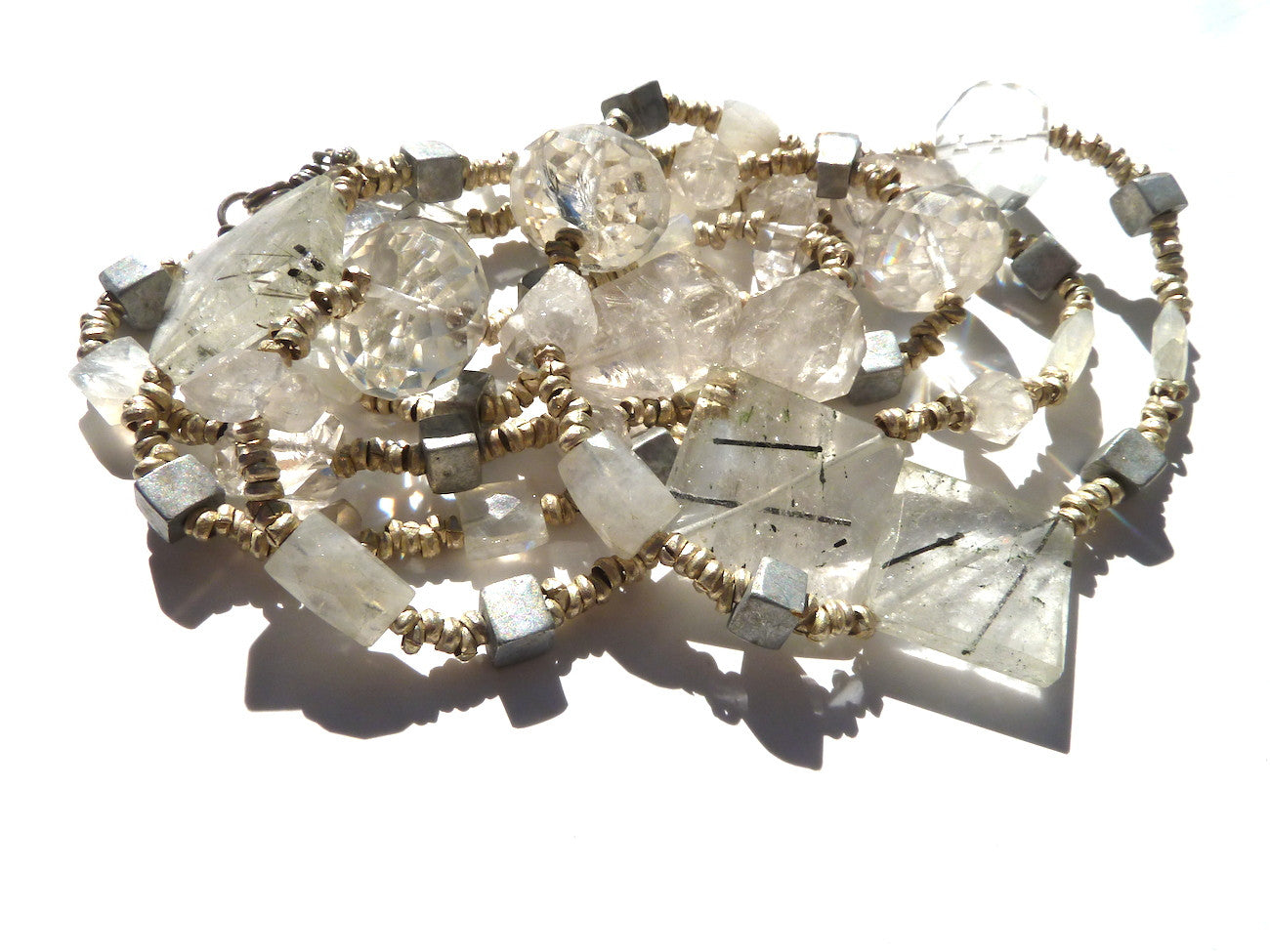 Necklace Quartz Crystal Moonstone And Sterling Silver
