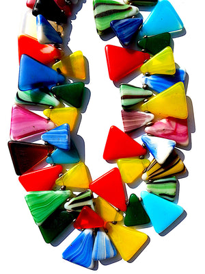 Necklace African Glass Triangles