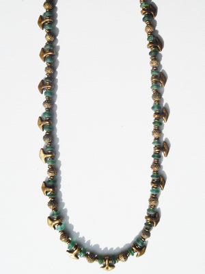 Necklace Tourmaline And Vintage African Brass Ooloo