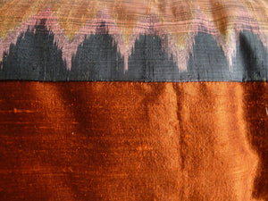 Thai Silk Modern Ikat King Size Pillows  Sold As Pair Burnt Orange