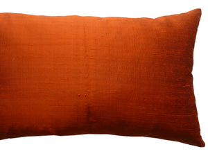 Thai Silk Modern Ikat King Size Pillows  Sold As Pair Burnt Orange
