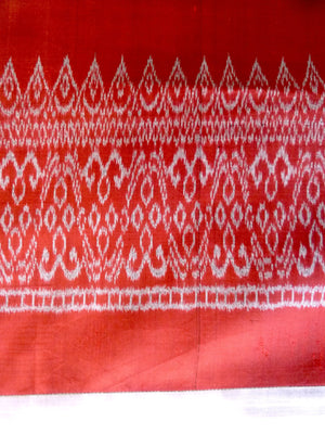 Silk Ikat Textile Wall Hanging Throw Burgundy Silver