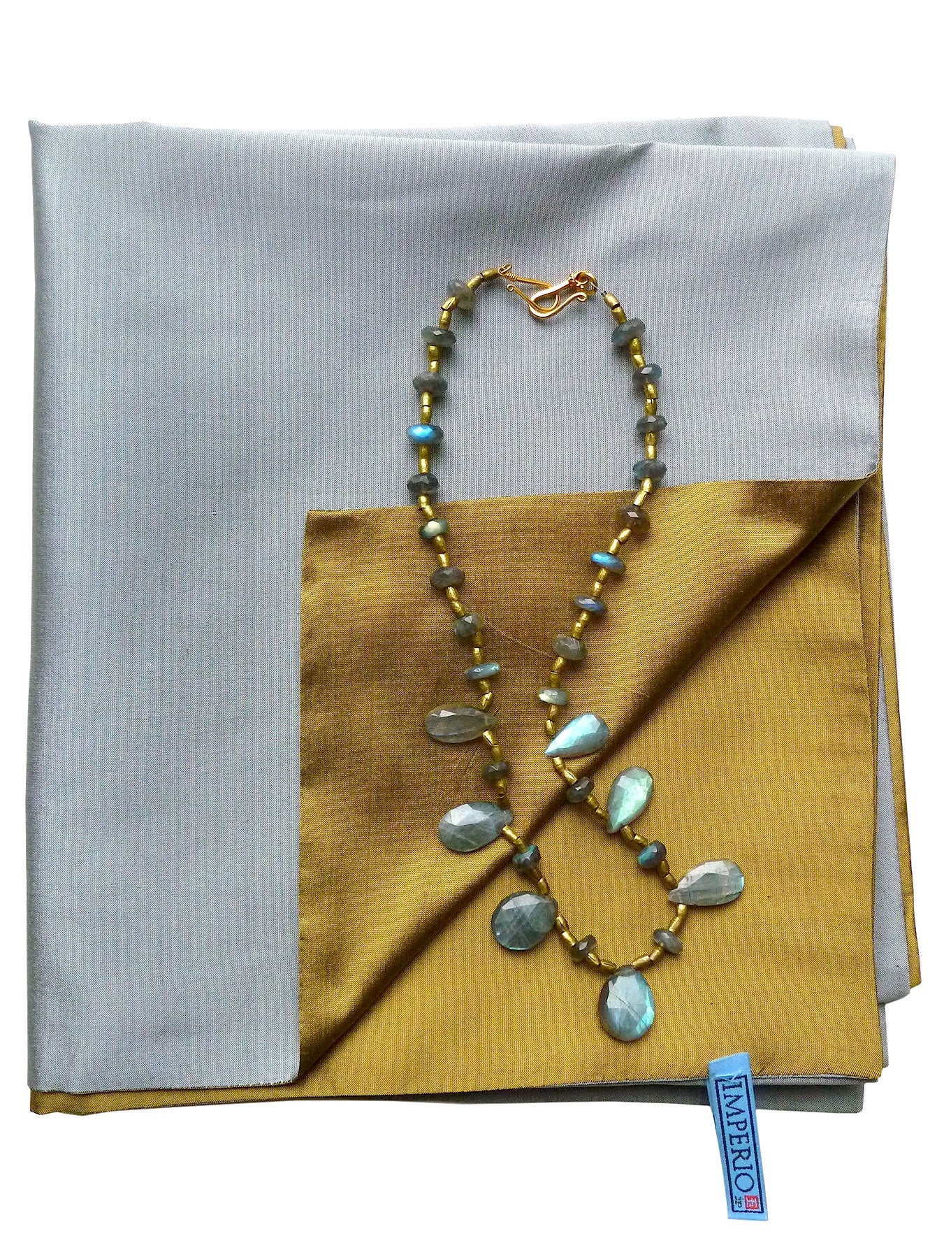Double Sided Evening Shawl Silver Brass