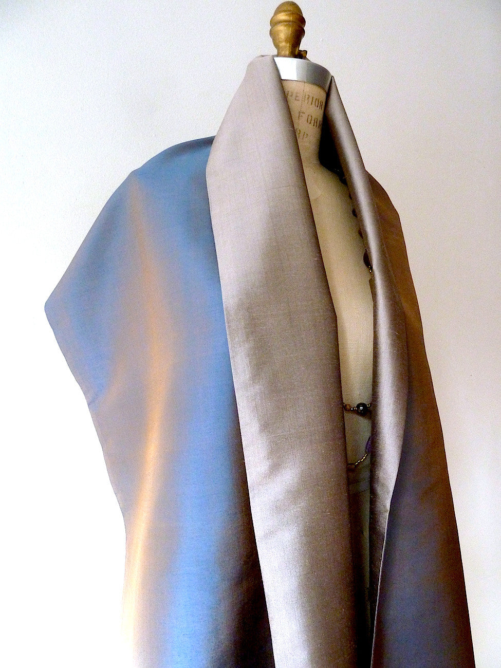 Double Sided Evening Shawl Pewter Penny Blue