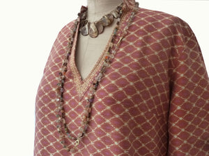 Silk Ikat Tunic Pink Terracotta One Of A Kind