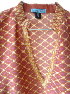 Silk Ikat Tunic Pink Terracotta One Of A Kind