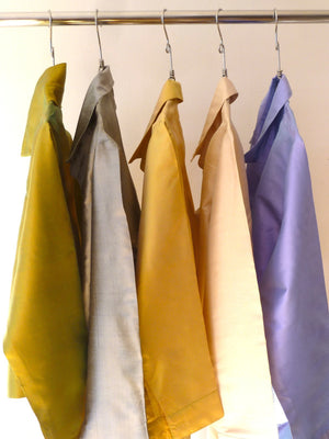 Thai Silk Taffeta Wrap Shirt Long Sleeve