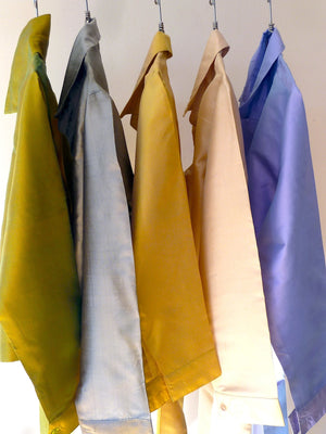 Thai Silk Taffeta Wrap Shirt Long Sleeve