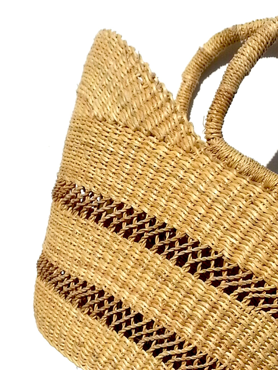 African Market Tote Bag Lace Detail