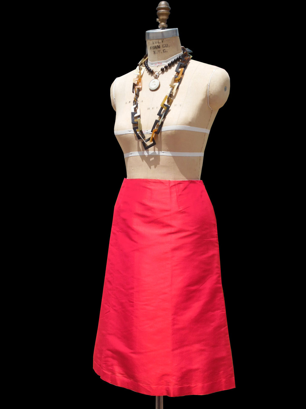 Audrey Skirt Thai Silk Taffeta Red