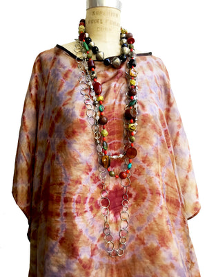 Silk Caftan Almost Famous Collection Red Red Wine