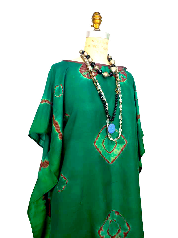 Silk Caftan Almost Famous Collection - Green Acres