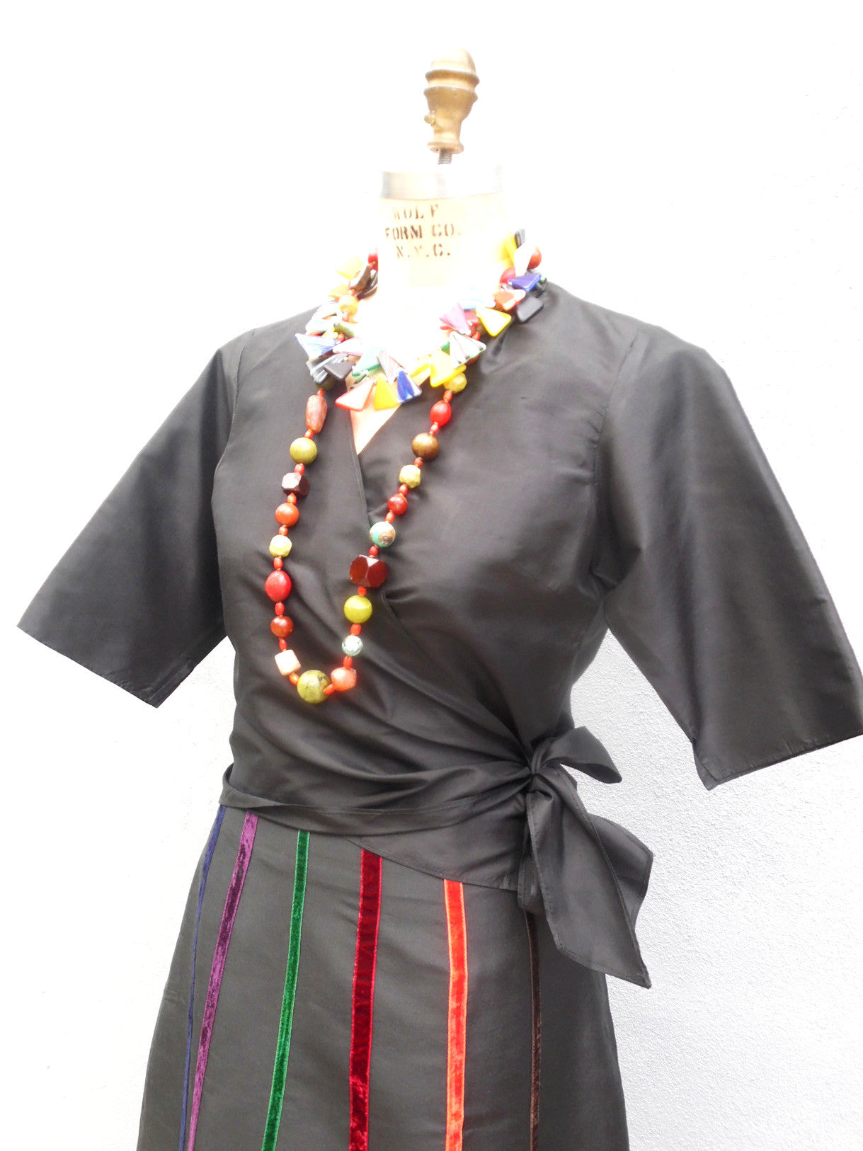 Carnival Skirt Thai Silk And Velvet Ribbons Chocolate