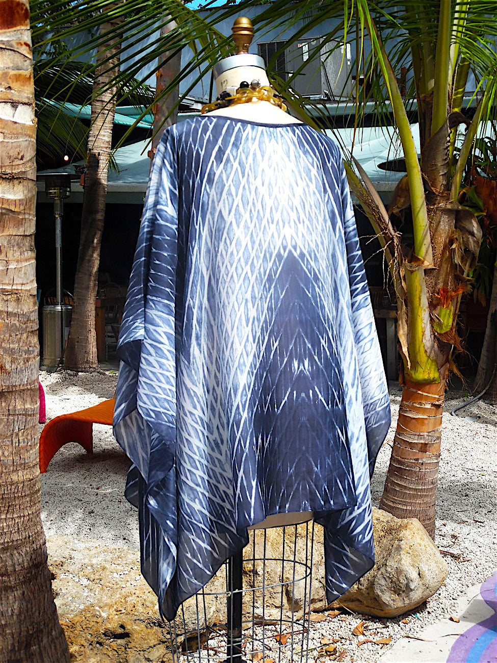 Silk Caftan Hand Painted Shibori Model 2