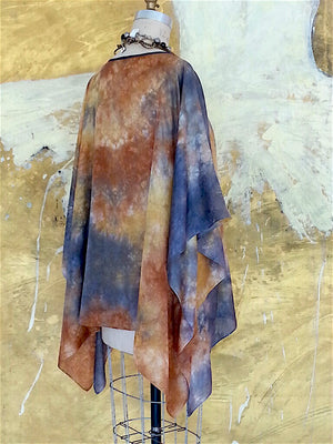 Silk Caftan Hand Painted Shibori Model 2