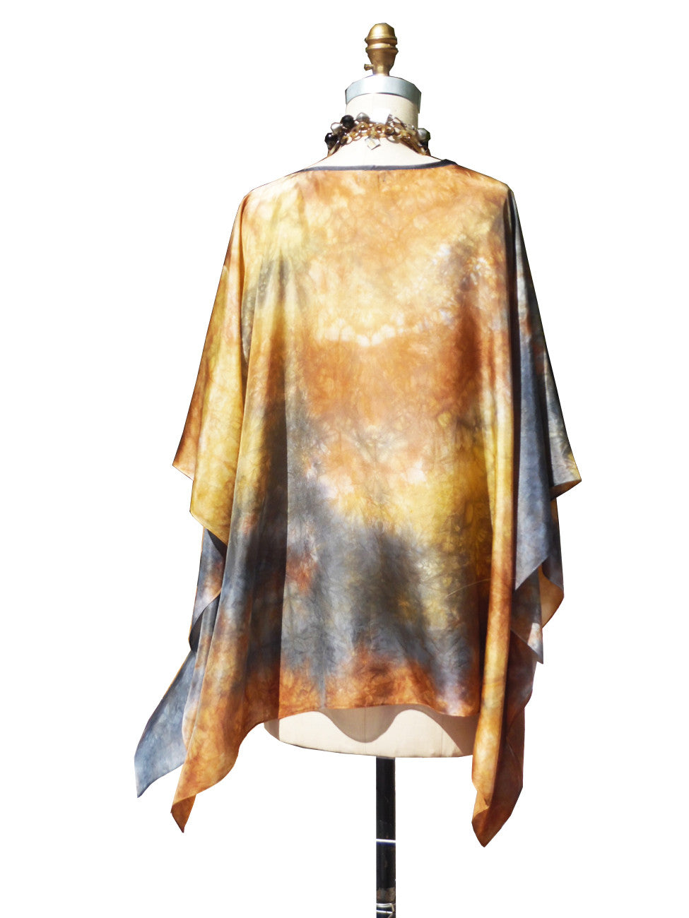 Silk Caftan Hand Painted Shibori Model 2