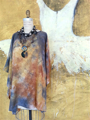 Silk Caftan Hand Painted Shibori Model 2