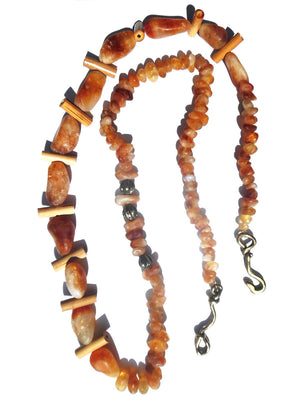 Necklace Agate Citrine And Wood