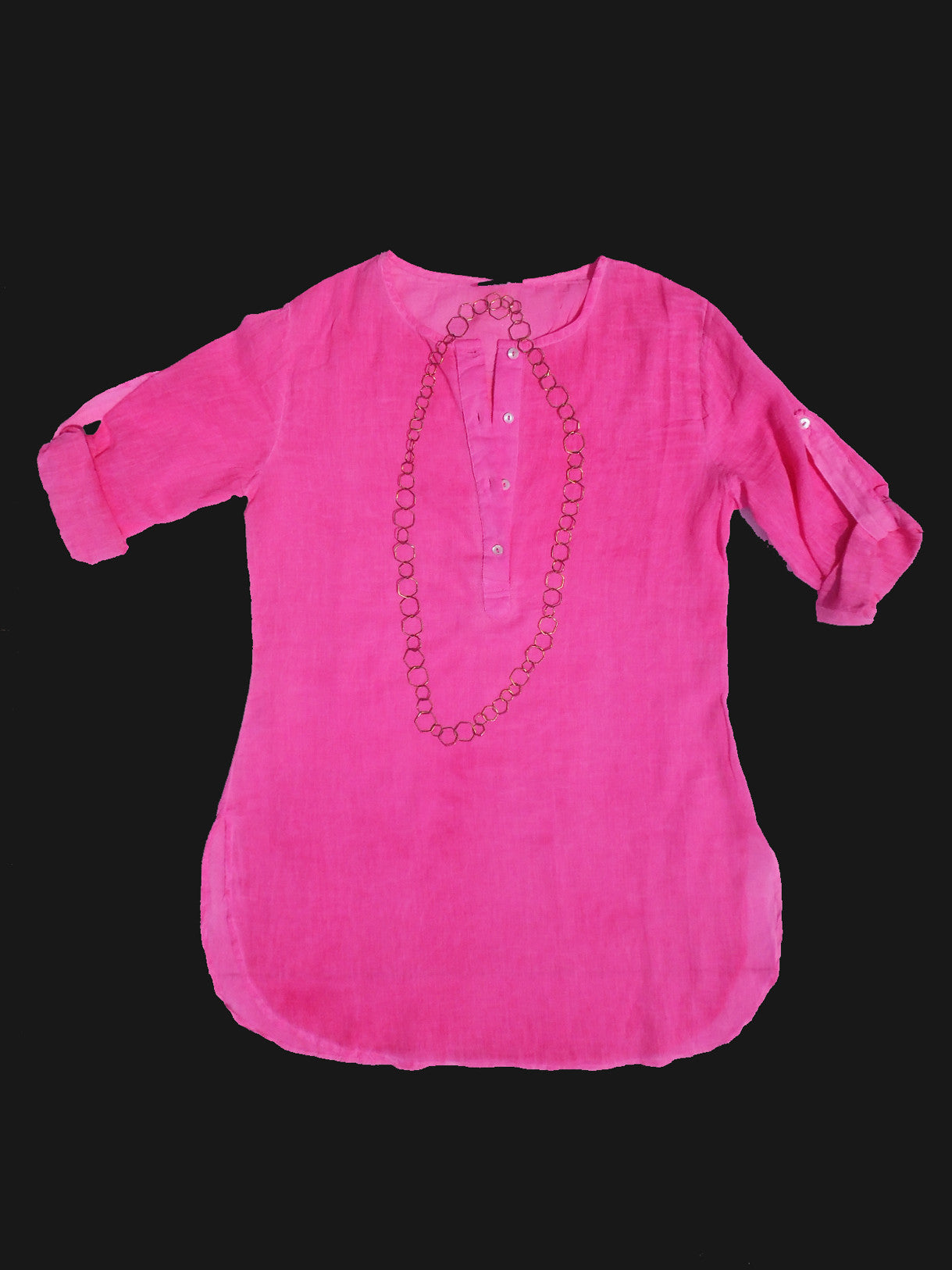 Batiste Cotton Beach Cover Up Top Hot Pink