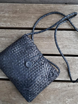 Woven Leather Mini Crossbody Bag