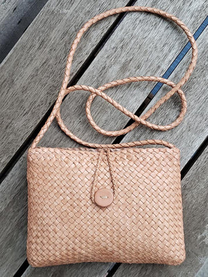 Woven Leather Mini Crossbody Bag