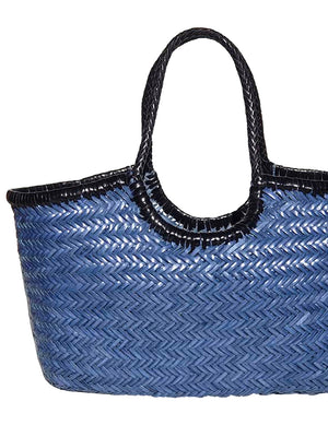 Woven Leather Nantucket Tote Bag