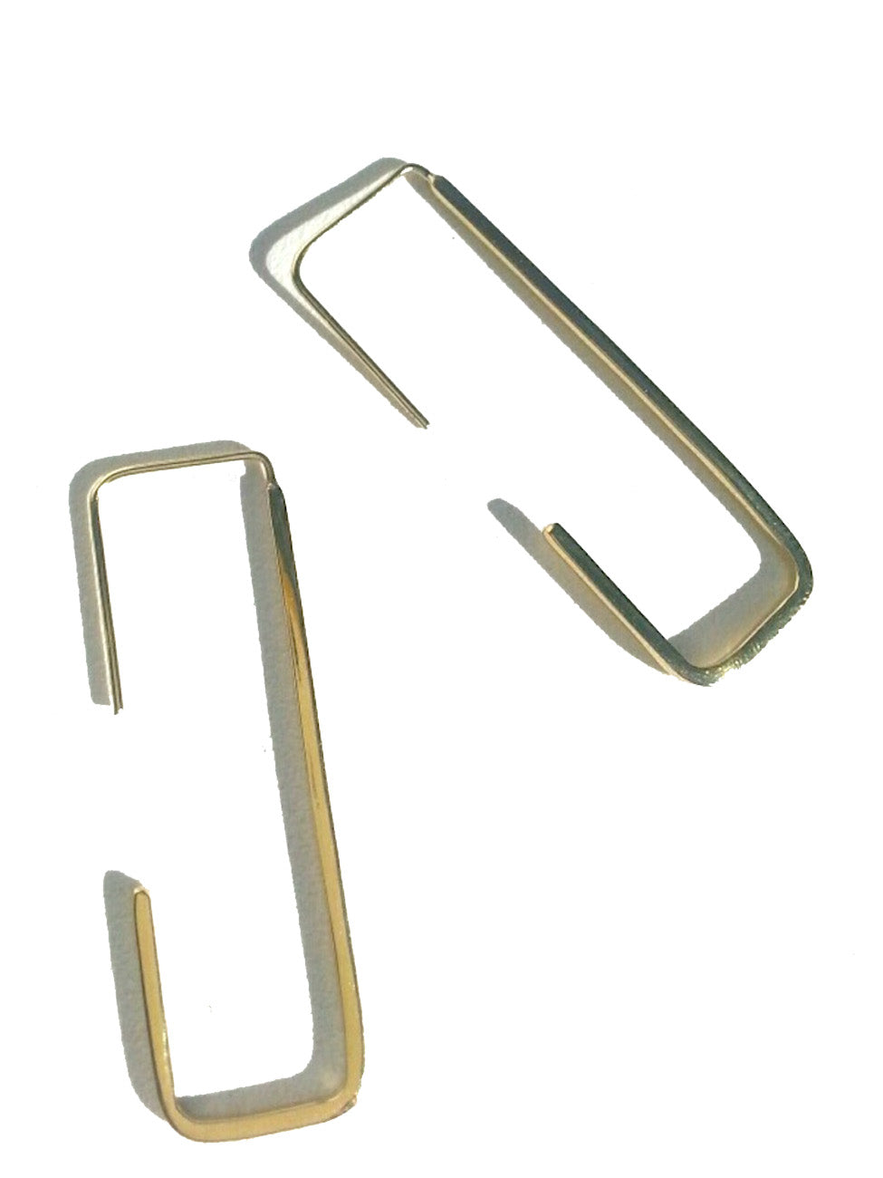 Earrings Gold on Brass Rectangle