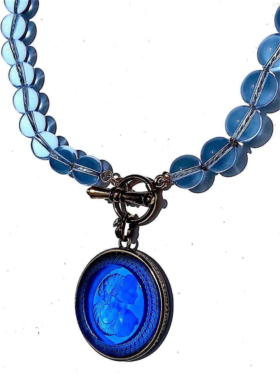 Necklace Intaglio Choker Periwinkle Cobalt