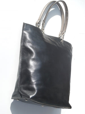 Gajumbo Tote Bag Calfskin Leather Black