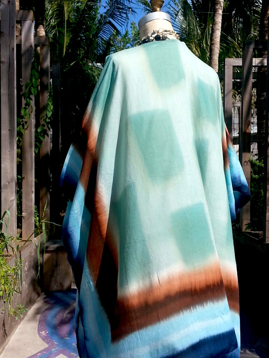 Kimono Caftan Hand Painted Cotton