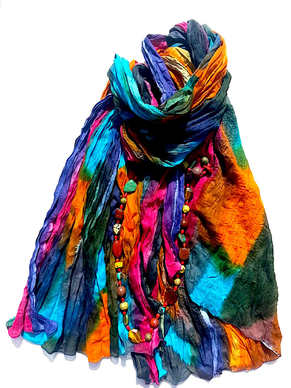 Hand Painted Cotton Large Scarf or Pareo