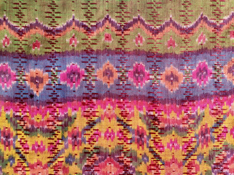 Silk and Cotton Ikat Textile