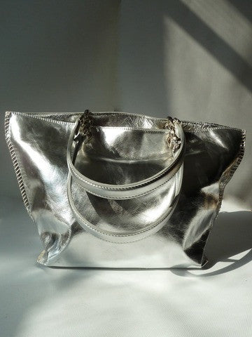 Gamidi 2 Handbag Metallic Leather Silver Gold