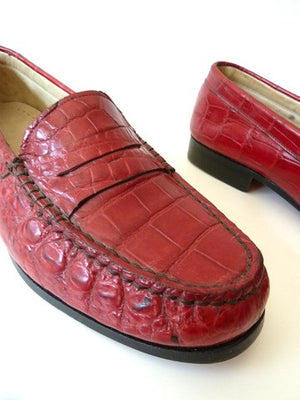 Crocodile Penny Loafers Hand Stitched 1 Pair Only Made