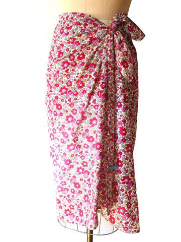 LA ROSE PAREO - chiffon beach pareo with floral pattern