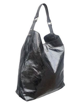 Pancho Hobo Bag Metallic Leather Anthracite